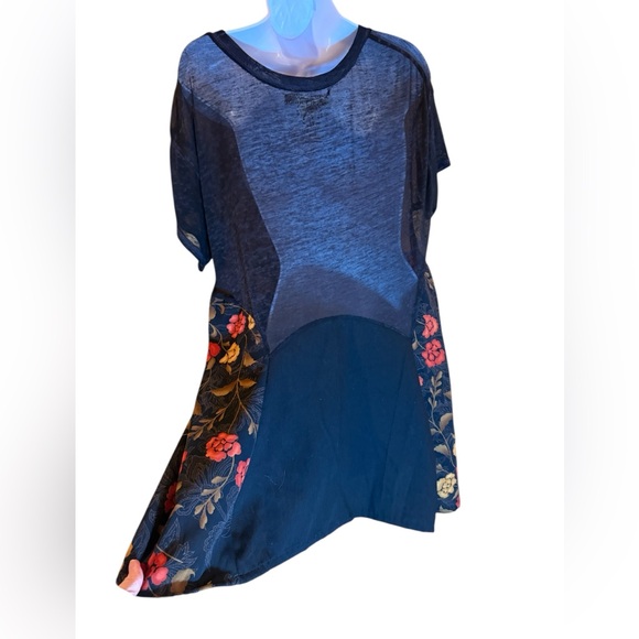 The Morgan Factory Upcycled Aerosmith Tunic Top Boho Patchwork Made in USA Med - Picture 4 of 7